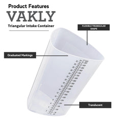 Vakly three-sided translucent beaker offers easy content visibility during mixing
