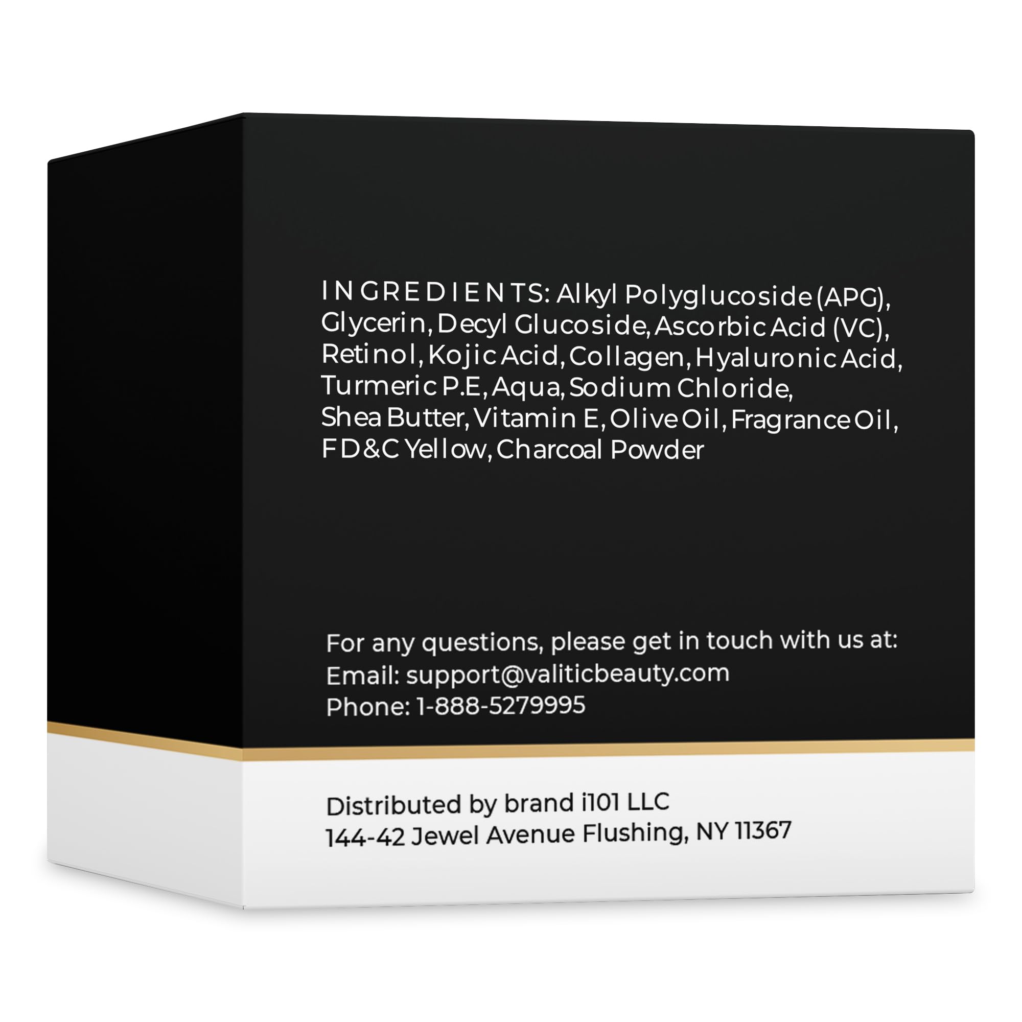 VALITIC charcoal kojic turmeric bar used on body and face for even tone
