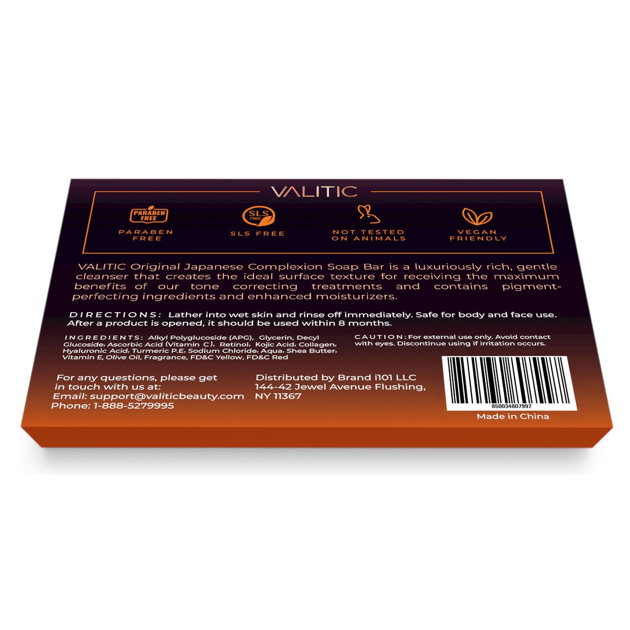 VALITIC hyaluronic acid-enriched soap detail supports hydration.