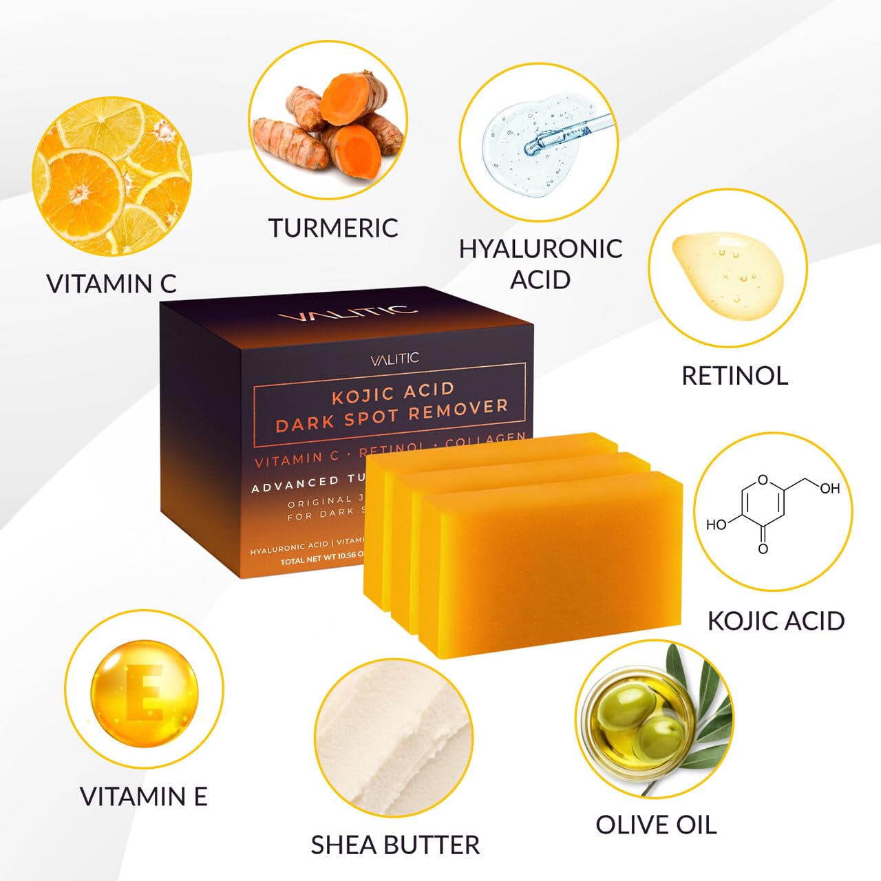  VALITIC formula with Hyaluronic Acid, Shea Butter, and Castile Olive Oil for nourishment.