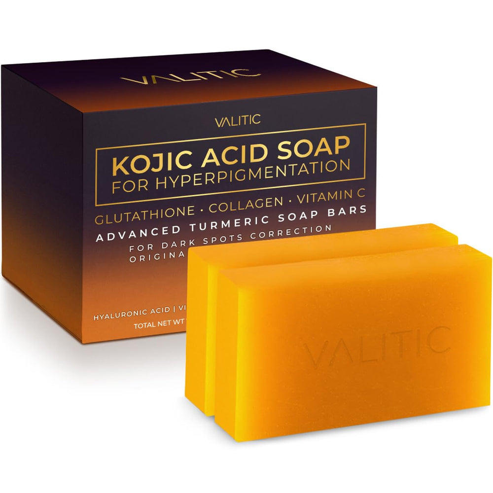 VALITIC Kojic Acid Soap bar closeup for gentle cleansing and even tone.
