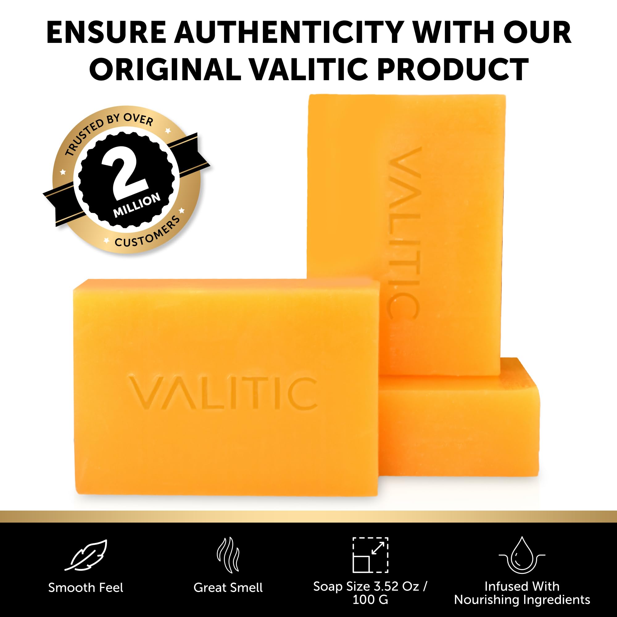 Valitic Kojic Acid Soap packaging and branding in a luxe presentation
