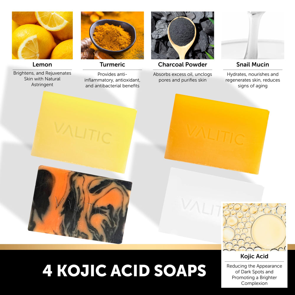 VALITIC snail mucin soap bar close-up, hydrating formula for smoother skin