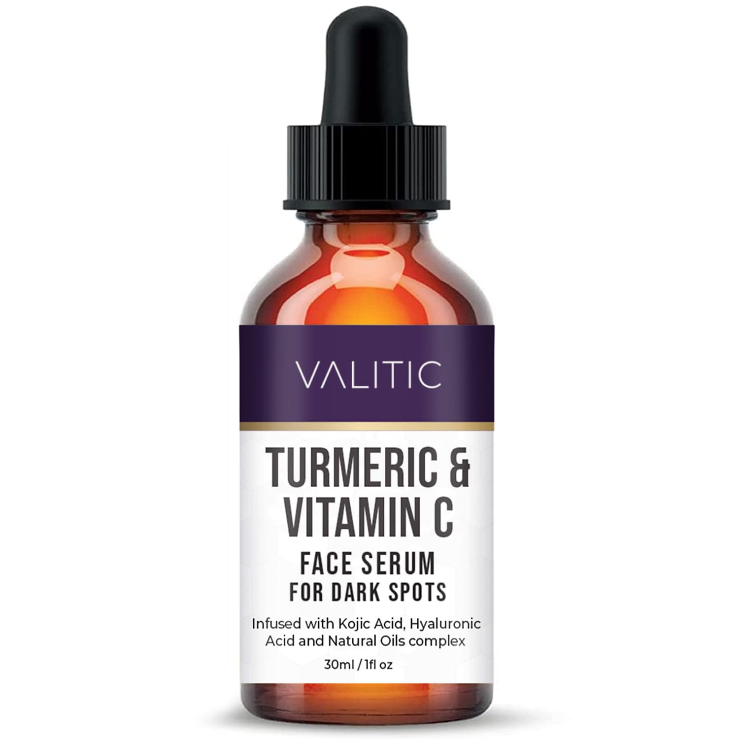 VALITIC Vitamin C Serum bottle closeup highlighting premium packaging for brightening skincare