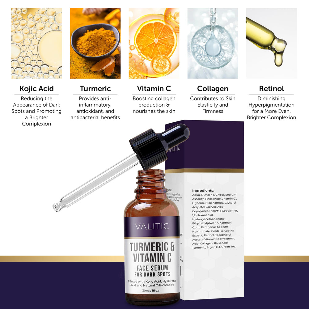 VALITIC Vitamin C Serum pump dispense showing easy-to-use application