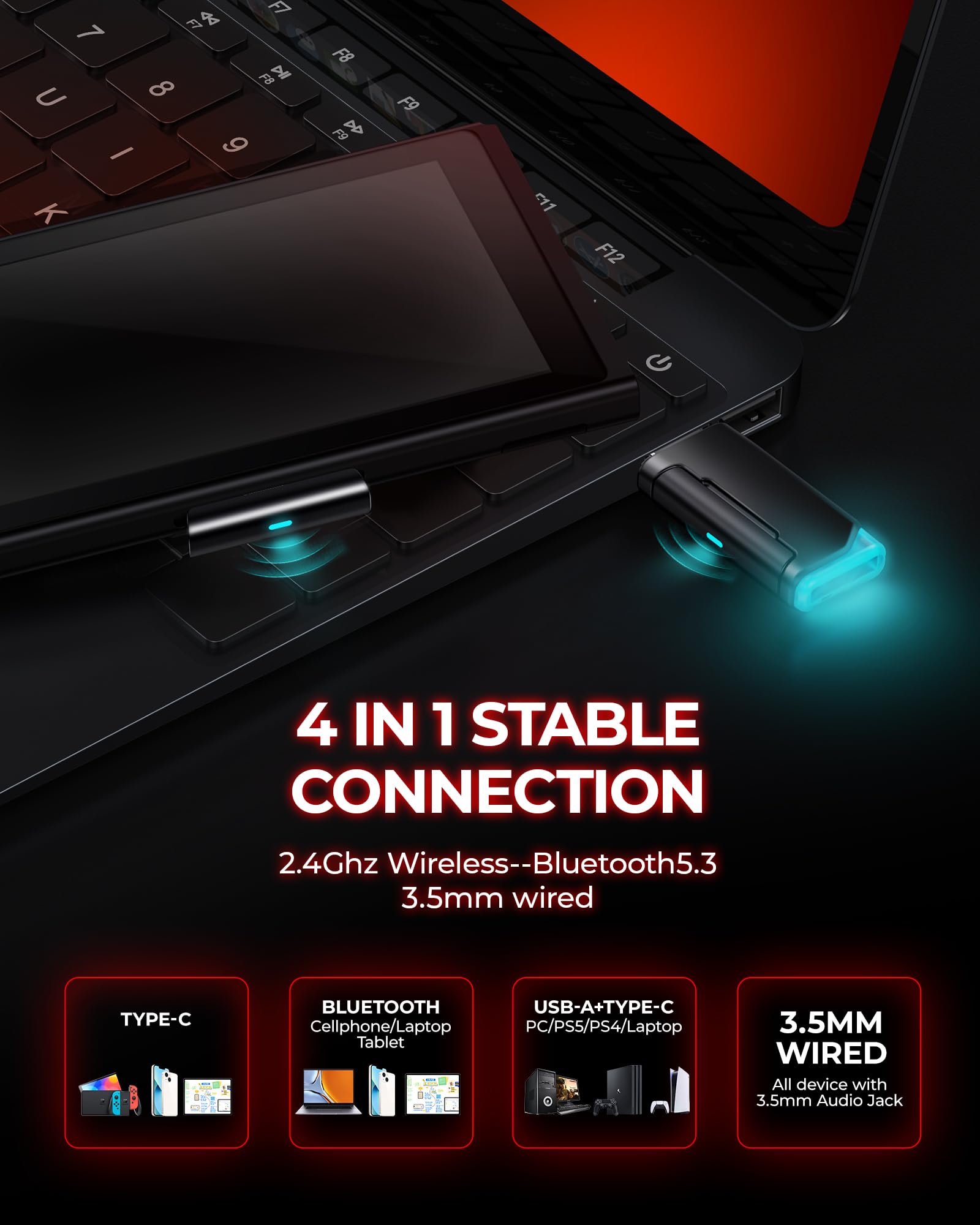 Valorise RGB ambient lighting adds energy to your gaming setup.