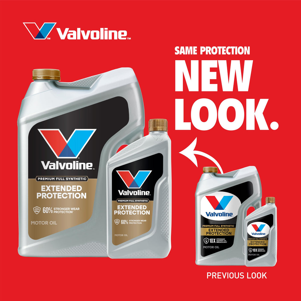 Valvoline Extended Protection cap closeup emphasizes premium formula for deposits reduction