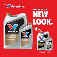Valvoline Extended Protection cap closeup emphasizes premium formula for deposits reduction