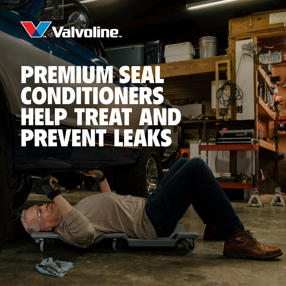 Valvoline MaxLife long-life engine coverage graphic suggests miles of protection.
