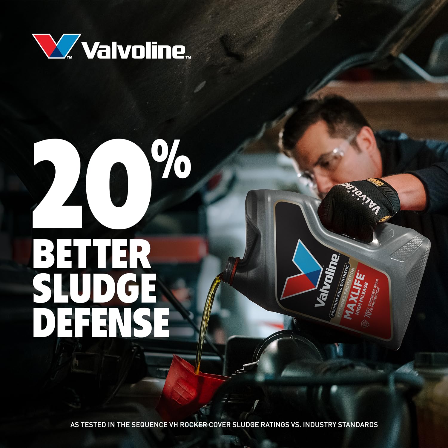 Valvoline MaxLife compatibility badge notes hybrid and gasoline engine suitability.