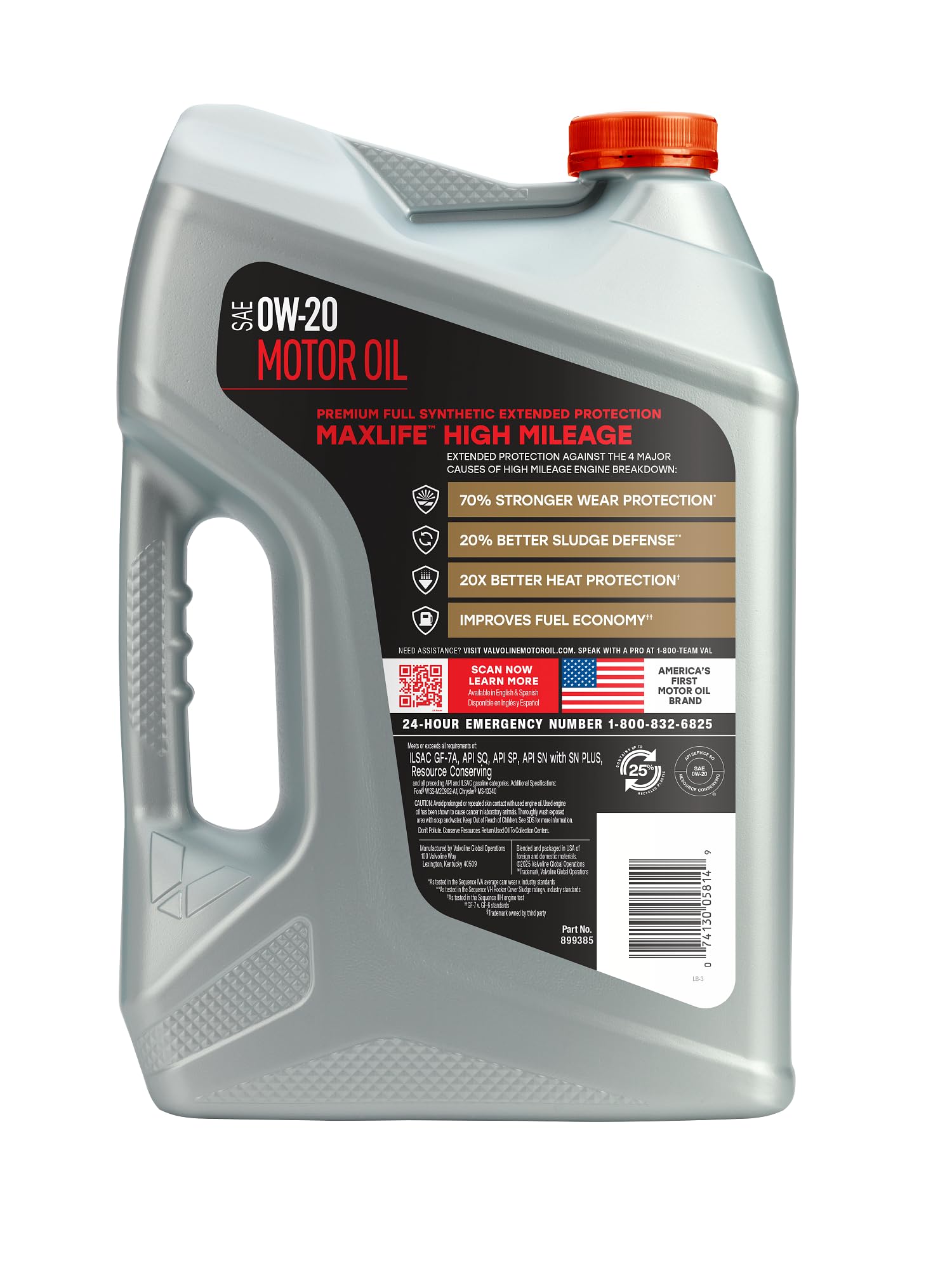 Valvoline MaxLife Extended Protection bottle being poured to illustrate coverage for aging engines.