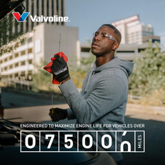 Valvoline MaxLife wear protection graphic shows 70% stronger protection for engines.