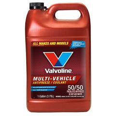 Valvoline Multi-Vehicle antifreeze being poured for universal vehicle protection.