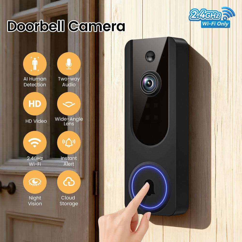 VanaOrbi doorbell side view showing outdoor placement flexibility.