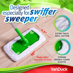 VanDuck cotton mop pads 10x4.5 inch for convenient fit
