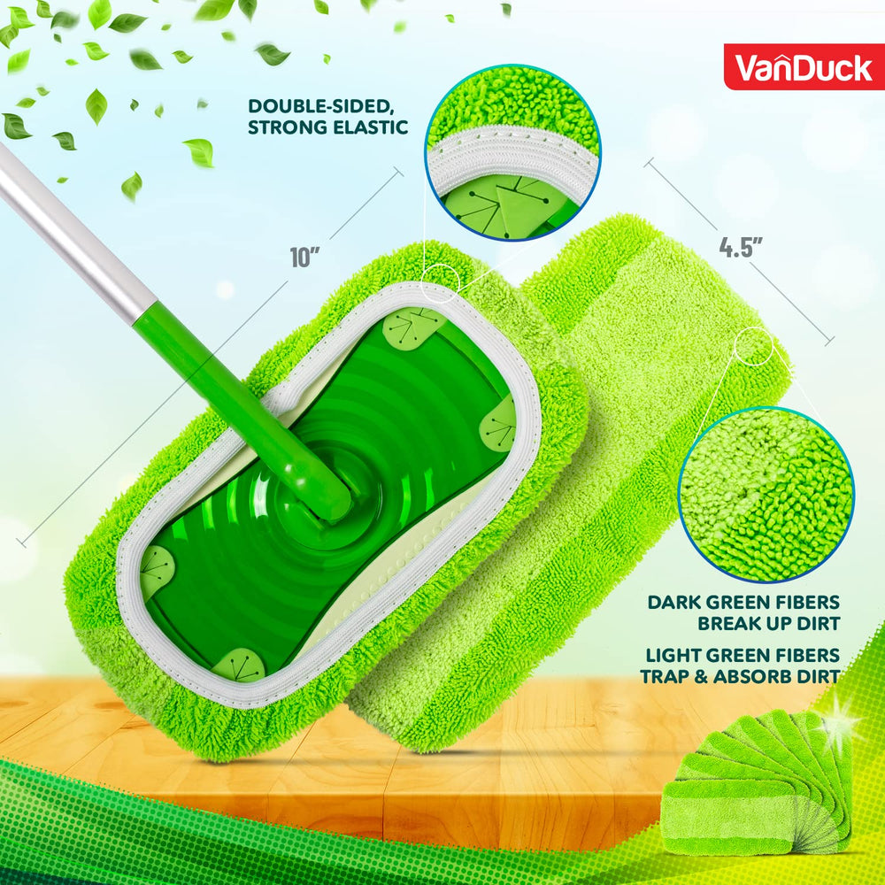 VanDuck soft microfiber pad glides smoothly on hardwood floors without leaving streaks.