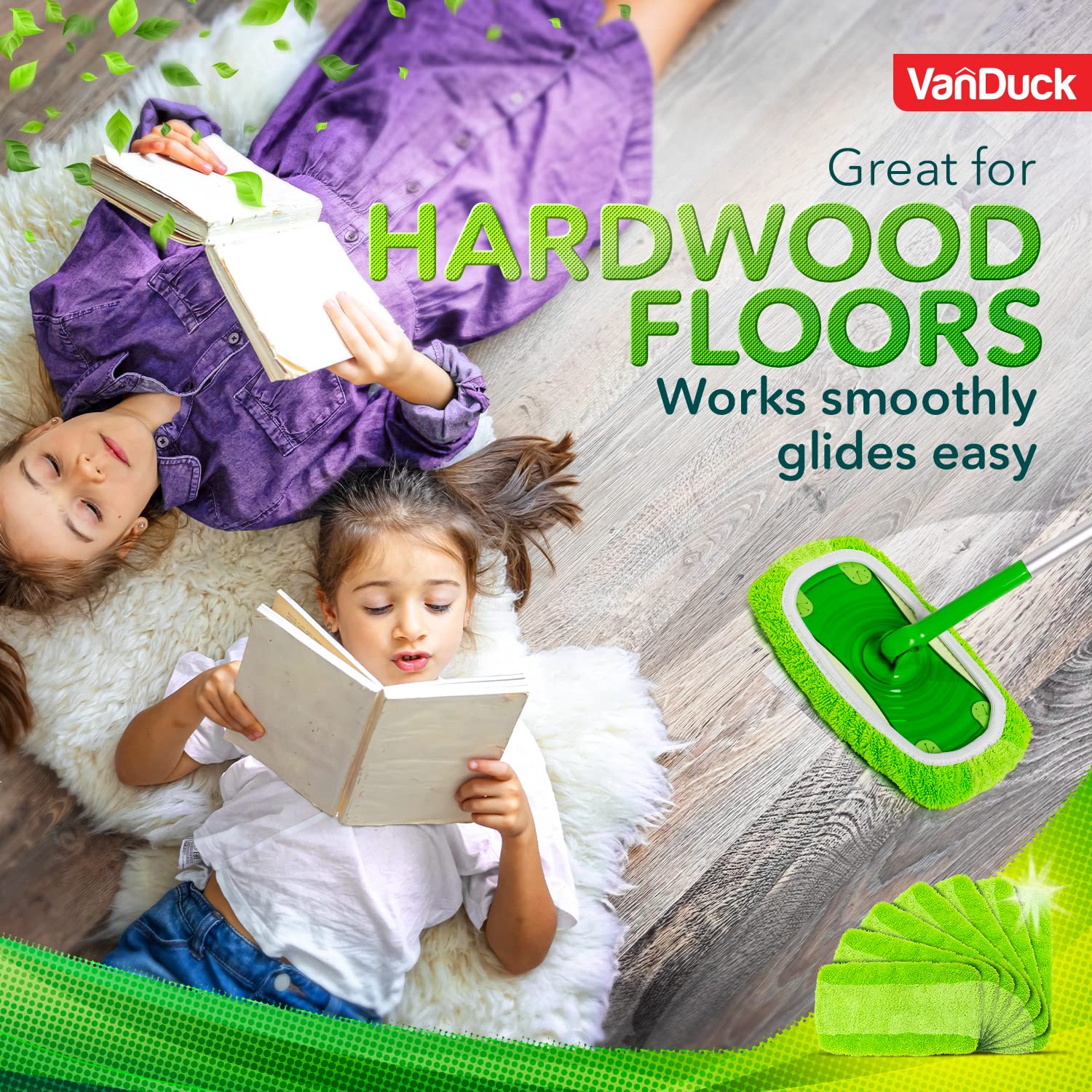 VanDuck pads match Swiffer Sweeper size 10.3 by 4.4 inches for a secure fit.