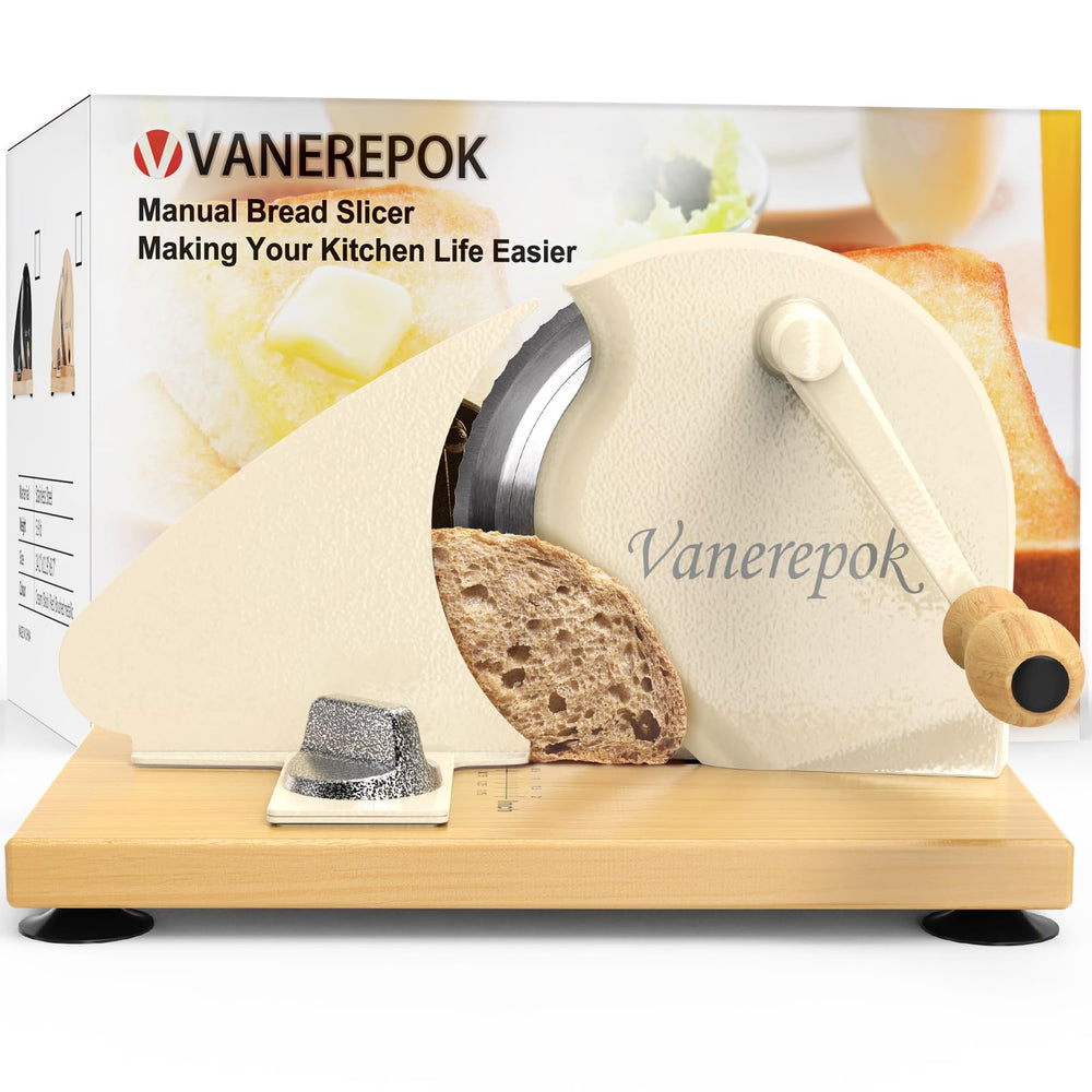 Vanerepok manual bread slicer front view for stable, even cuts