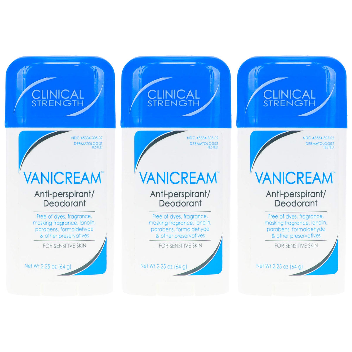 Vanicream Anti-Perspirant front view showing fragrance-free formula for sensitive skin