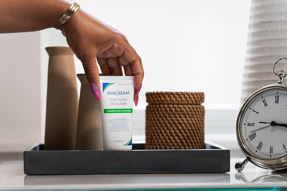 Vanicream application scene showing smooth skin routine