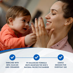 Vanicream Baby free-from-irritants label emphasizes safe daily use.