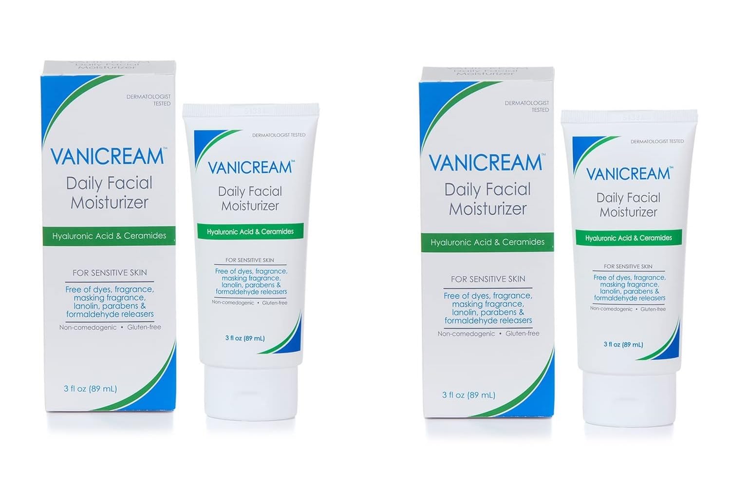 Vanicream daily moisturizer bottle highlighting fragrance free formula for sensitive skin