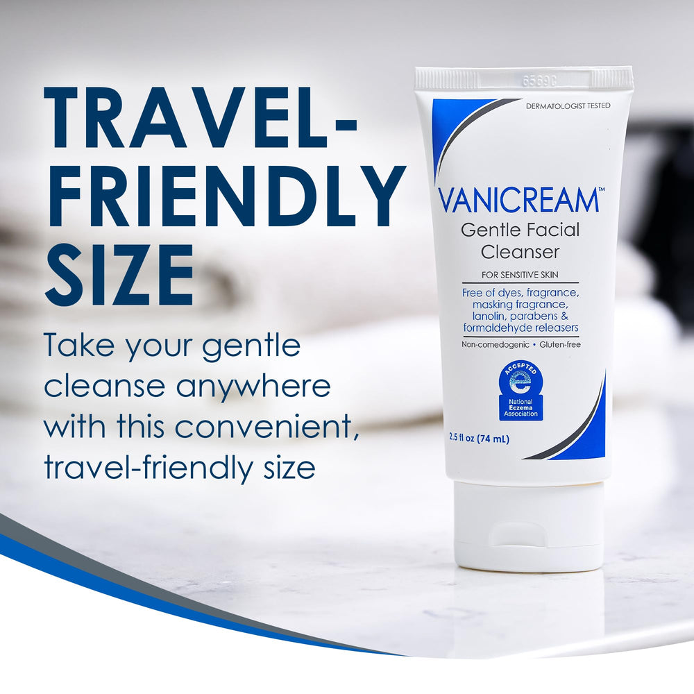 Vanicream Gentle Facial Cleanser contains no common irritants, making it suitable for sensitive skin.