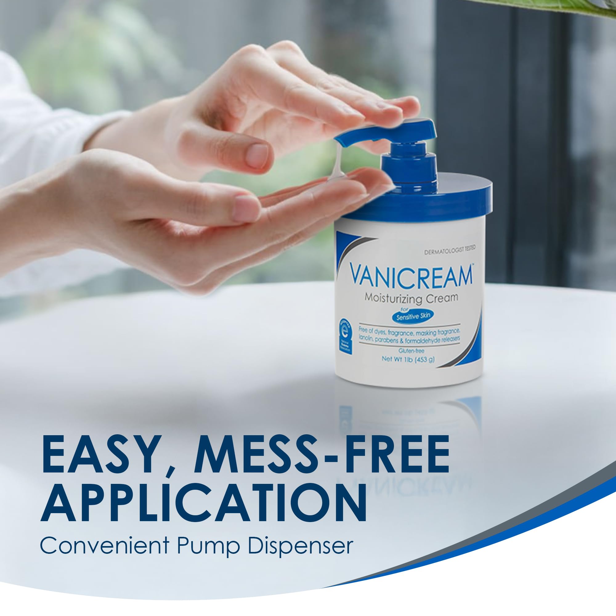Vanicream non-comedogenic formula image communicates pores-friendly hydration