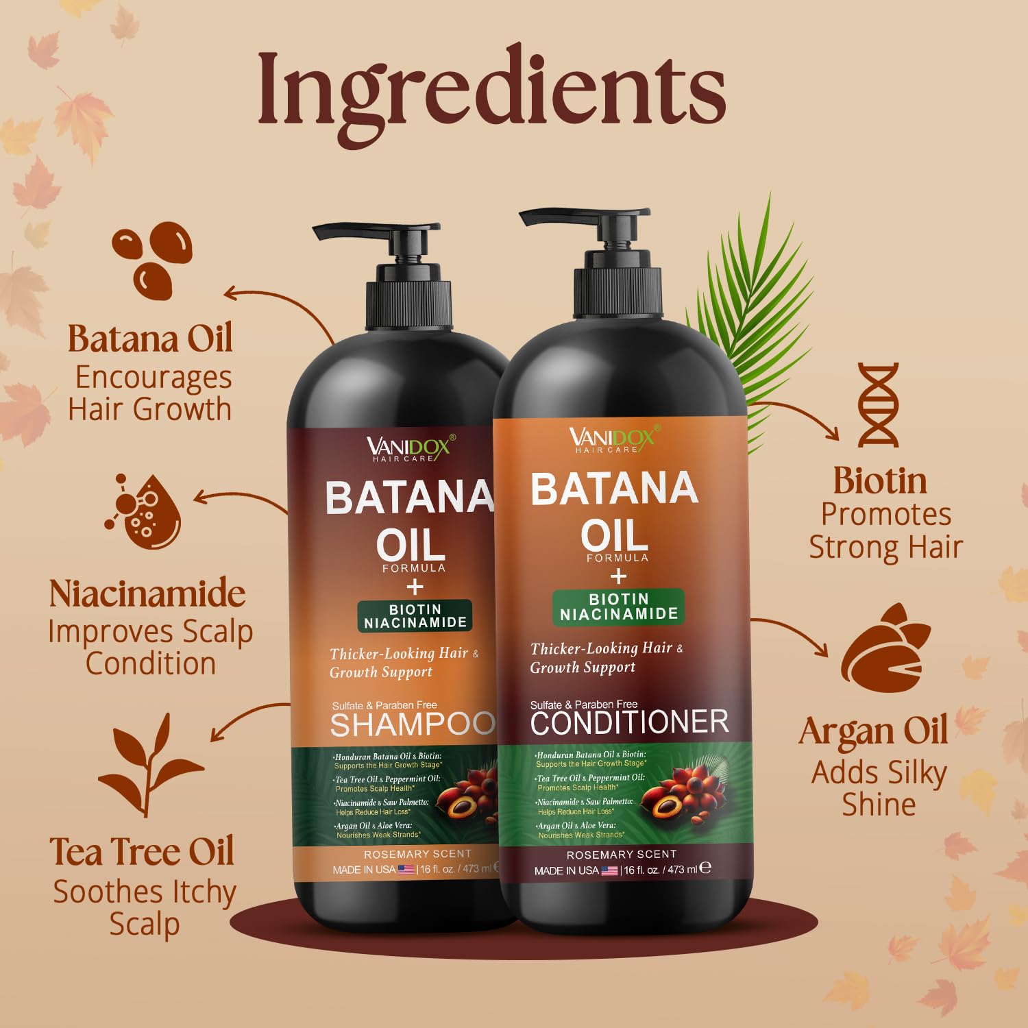 VANIDOX Batana Oil Conditioner bottle front view for smoother detangling.