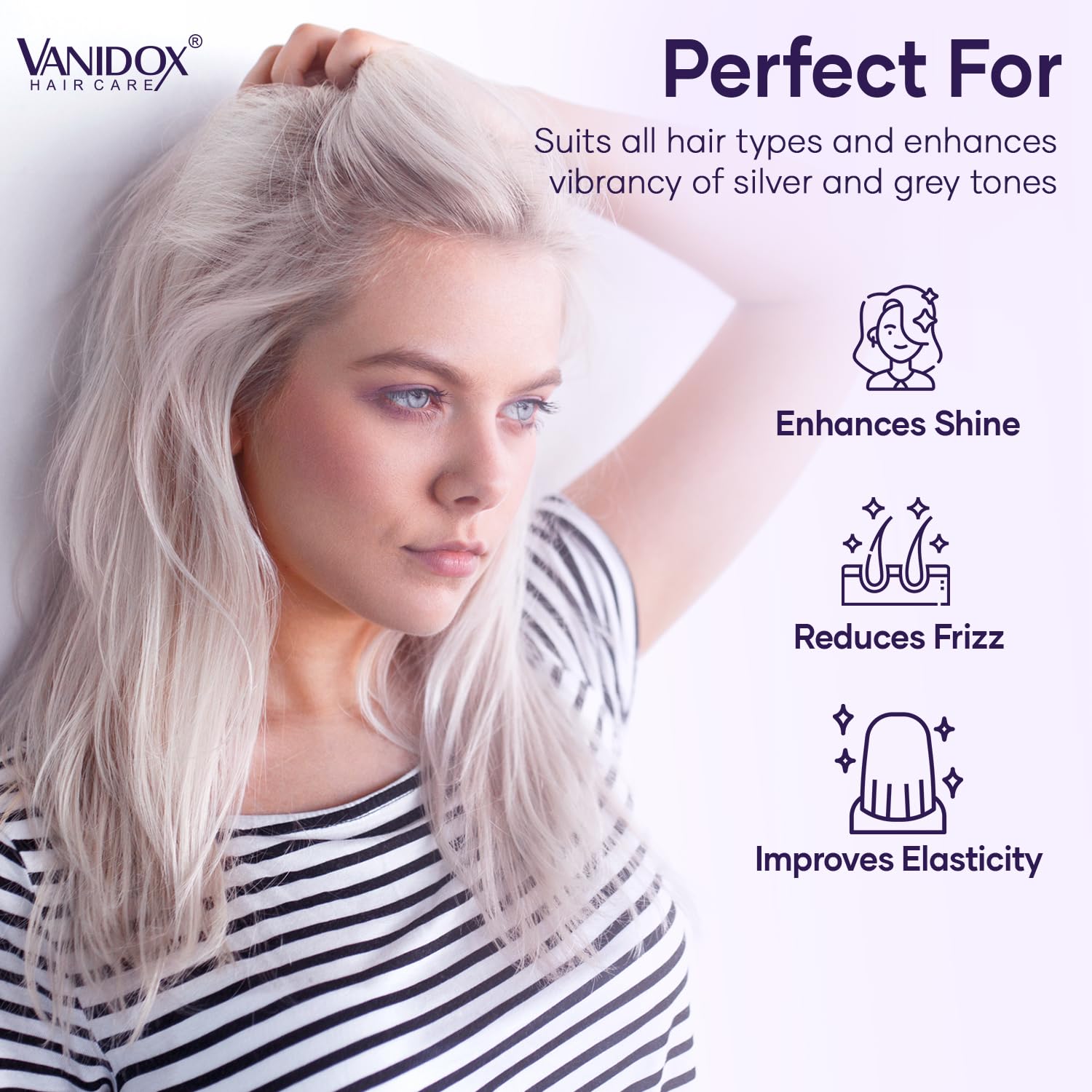 VanidoX purple rice extract highlight for deeper nourishment and glow.