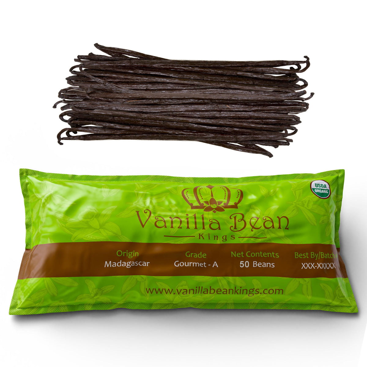 Vanilla Bean Kings Madagascar grade-A pods for premium flavor in desserts