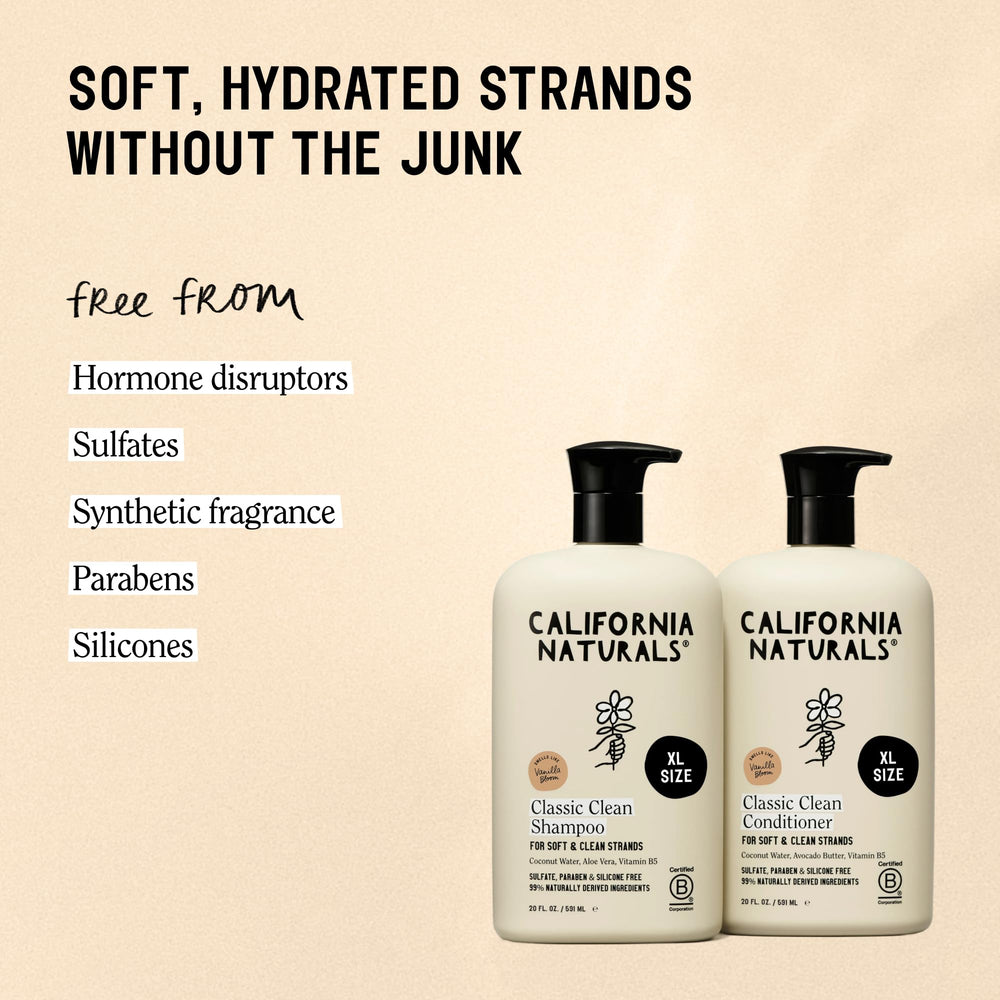 Vanilla Bloom Conditioner rinse application showing detangling and shine.