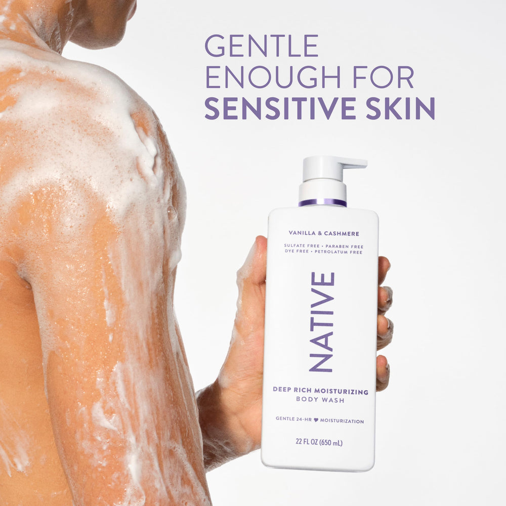 Vanilla Cashmere scent evokes warm, comforting shower experience.