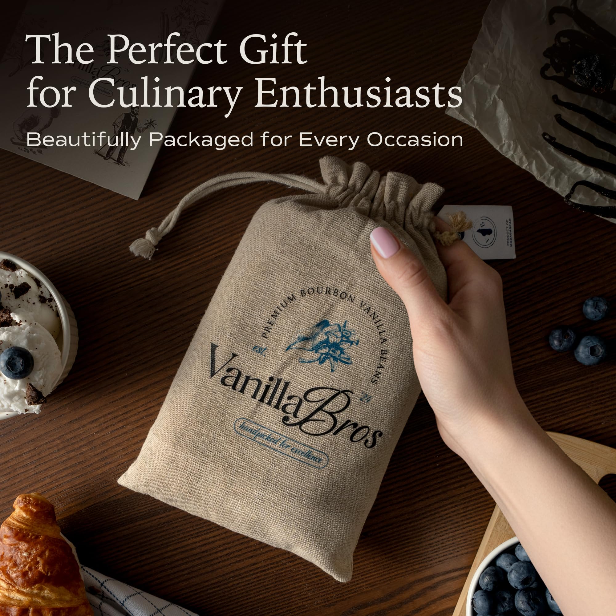 VanillaBros beans ready for recipe ideas and flavor inspiration.