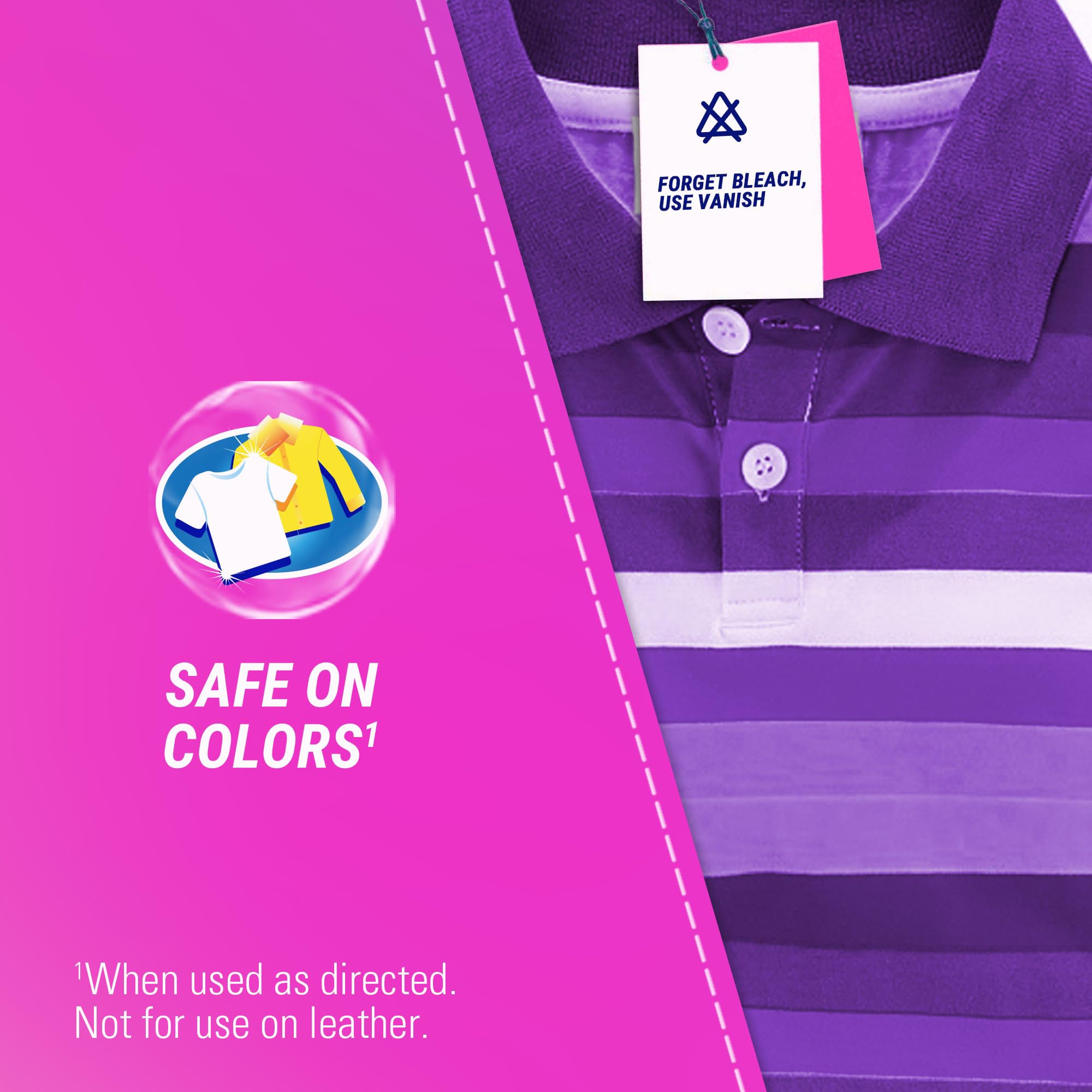 Vanish pink stain remover applied to fabric area with visible lift