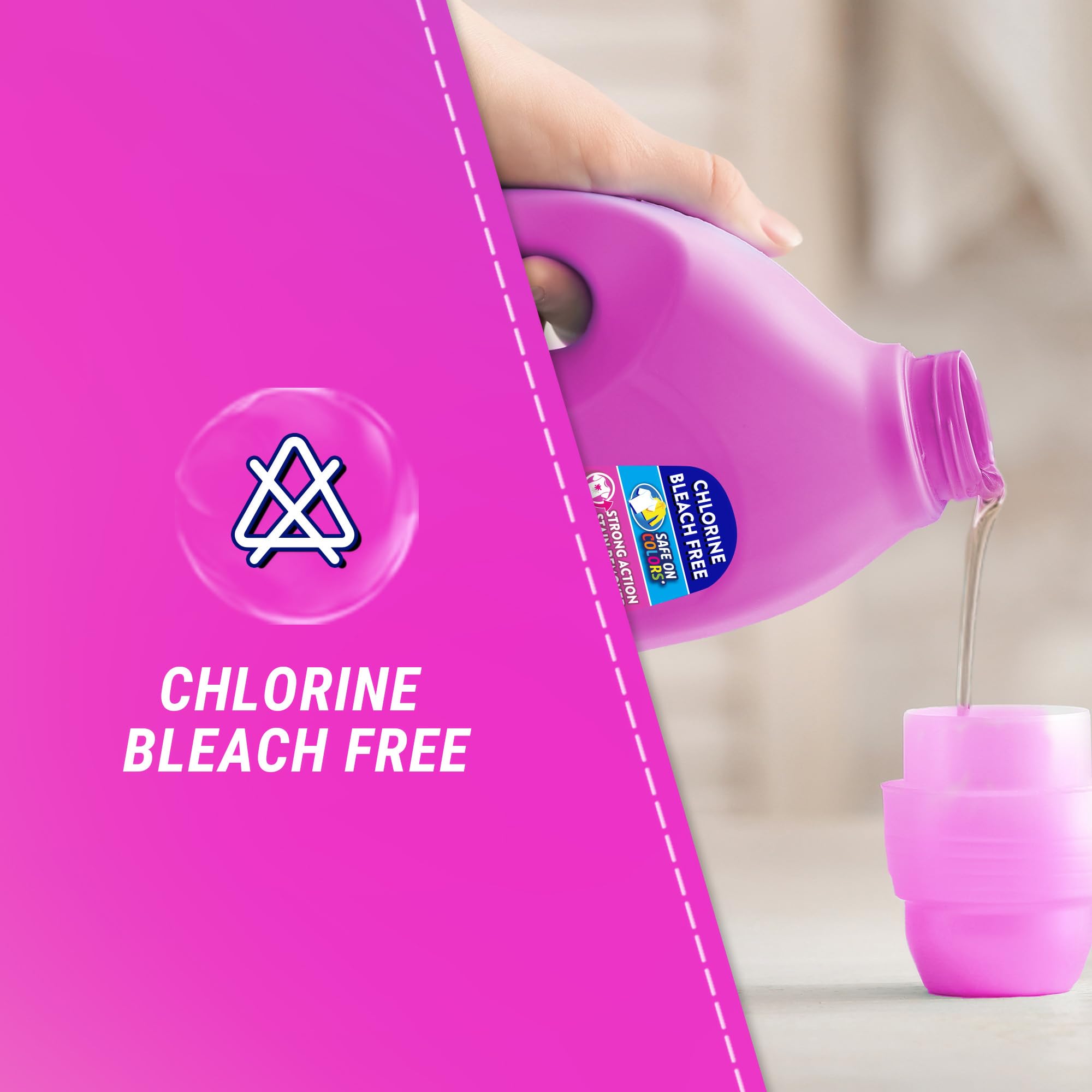 Vanish pink bottle label close-up highlights stain-fighting formula