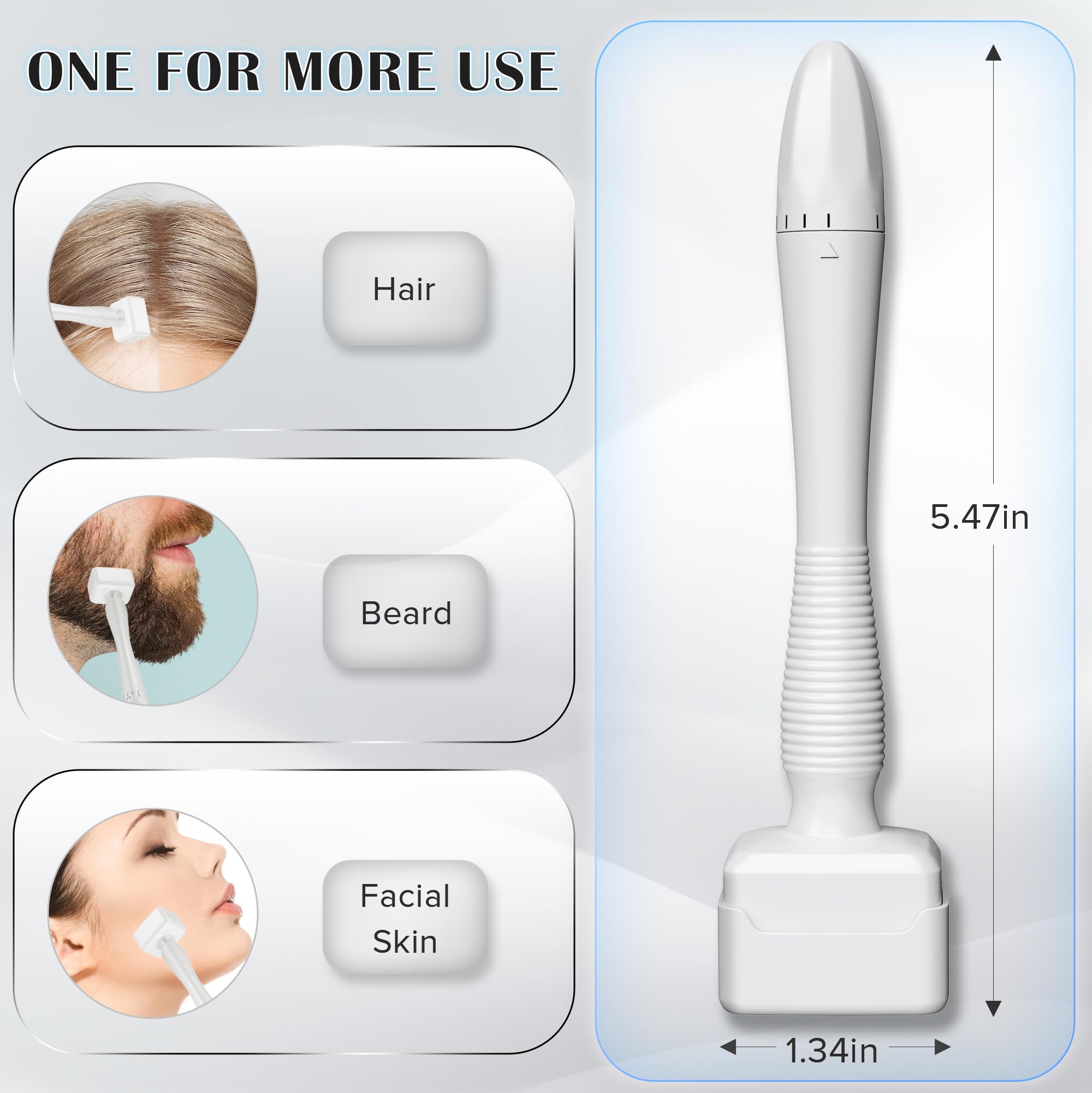VANKEPYO 140 Titanium Derma Roller for hair and scalp care at home.