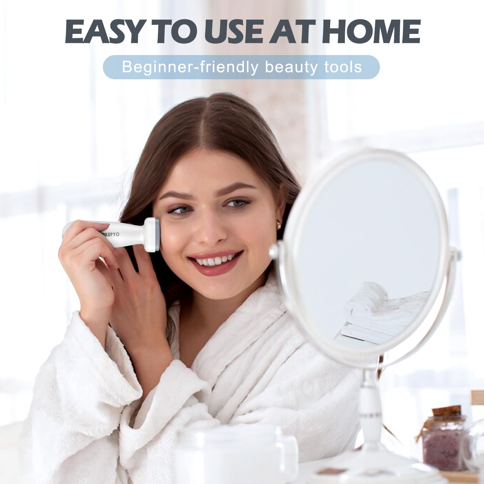 VANKEPYO derma roller with ergonomic handle offers easy at‑home use and cleaning.