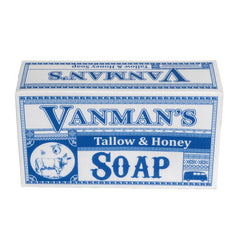 VanMan Beef Tallow Honey Bar Soap front view for gentle cleansing and nourishment