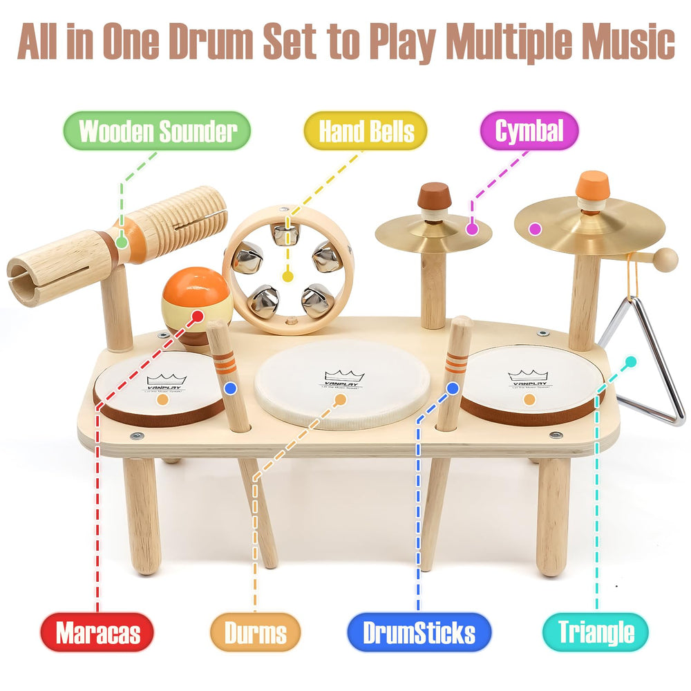 Vanplay Kids Drum Set triangle: promotes hand–eye coordination during music time