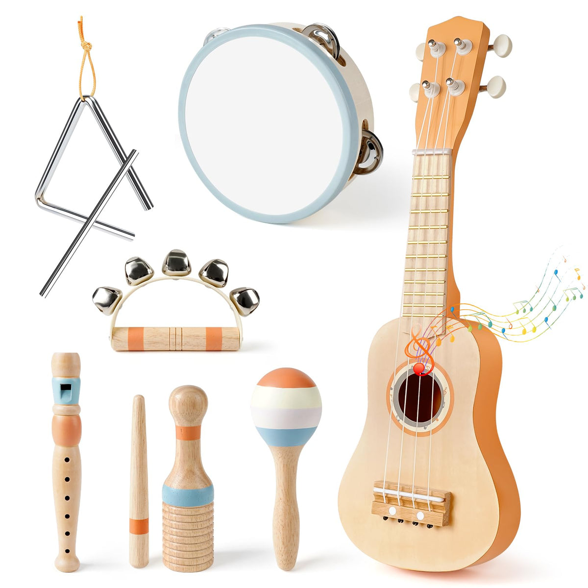 Vanplay Kids Guitar Set ukulele close-up showing kid-friendly strings for beginners