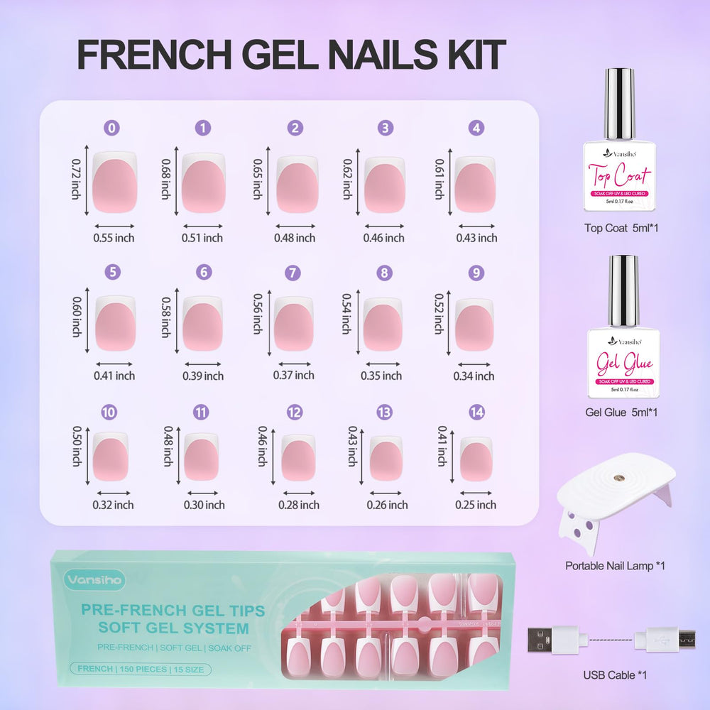 Vansiho comfortable soft gel material for natural-looking, break-resistant tips