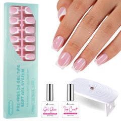Vansiho pink deep french nail kit cover showing 3-in-1 gel tips for DIY nails