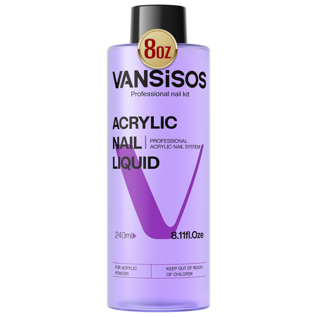 VANSISOS professional acrylic liquid bottle for smooth bead formation and durable nails