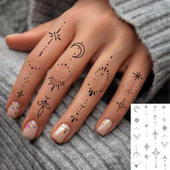 VANTATY geometric arrow crescent moon sun tattoos for stylish accents