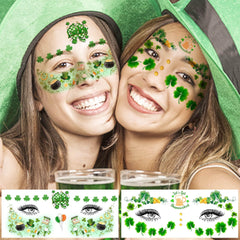 VANTATY green-clover temporary tattoos for eyes and eyelids, easy to apply.