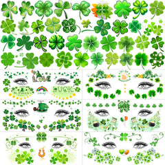VANTATY St. Patrick's Day green shamrock tattoos for the face, perfect festive looks.