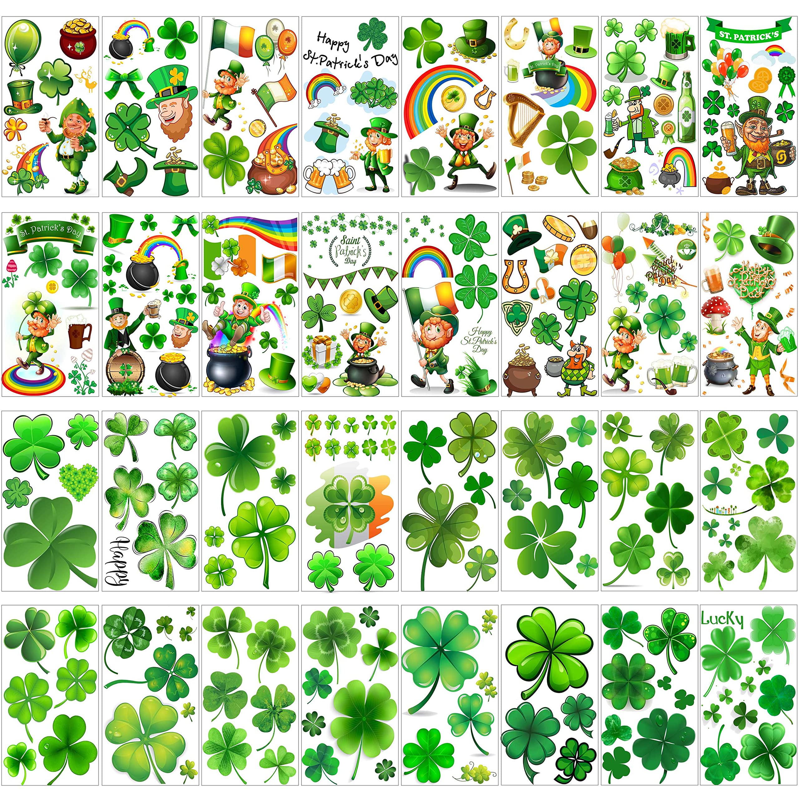 VANTATY green shamrocks tattoos for St. Patrick's Day, easy party wear.