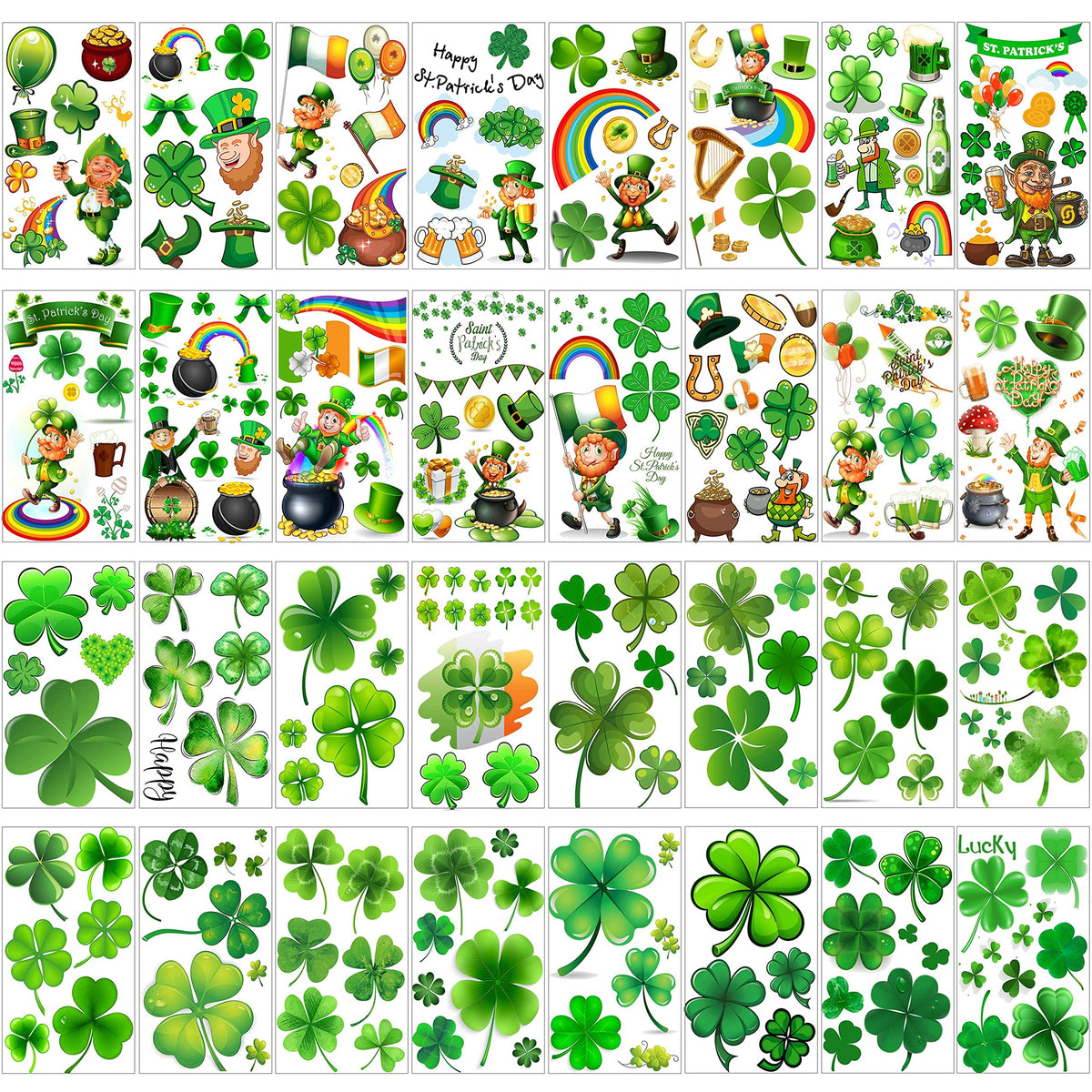 VANTATY green shamrocks tattoos for St. Patrick's Day, easy party wear.