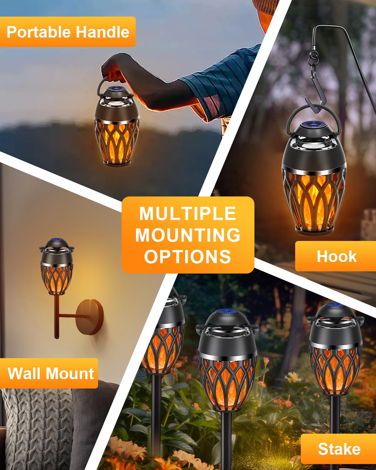 Vanten warm yellow ambience from LED flame